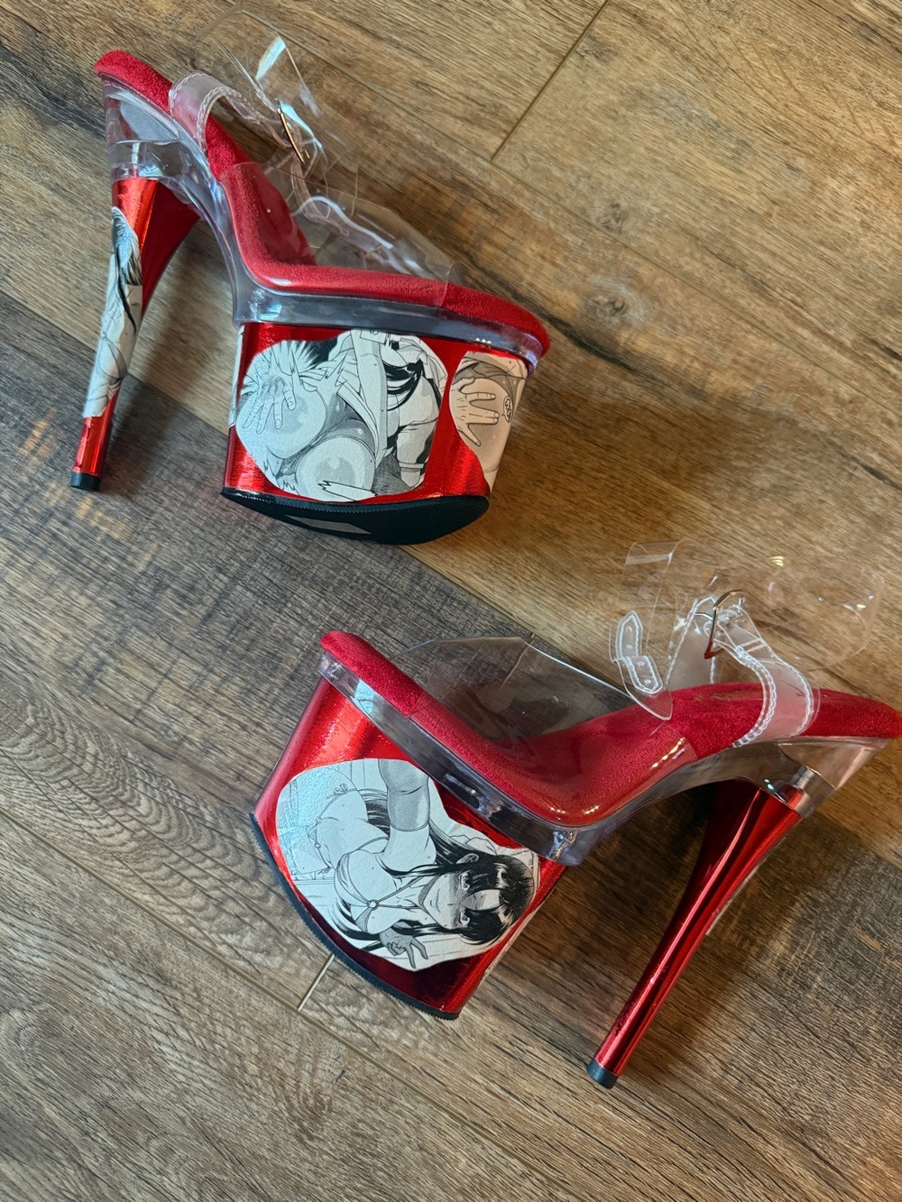 Stripper Exotic Dancer Pole Sexy Anime Hentai Pleaser Heels New Size 8 Custom